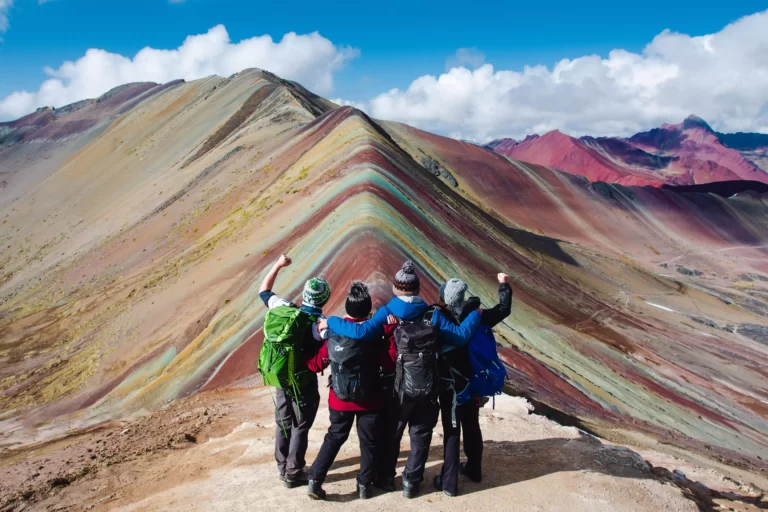 Rainbow mountain of peru, morning