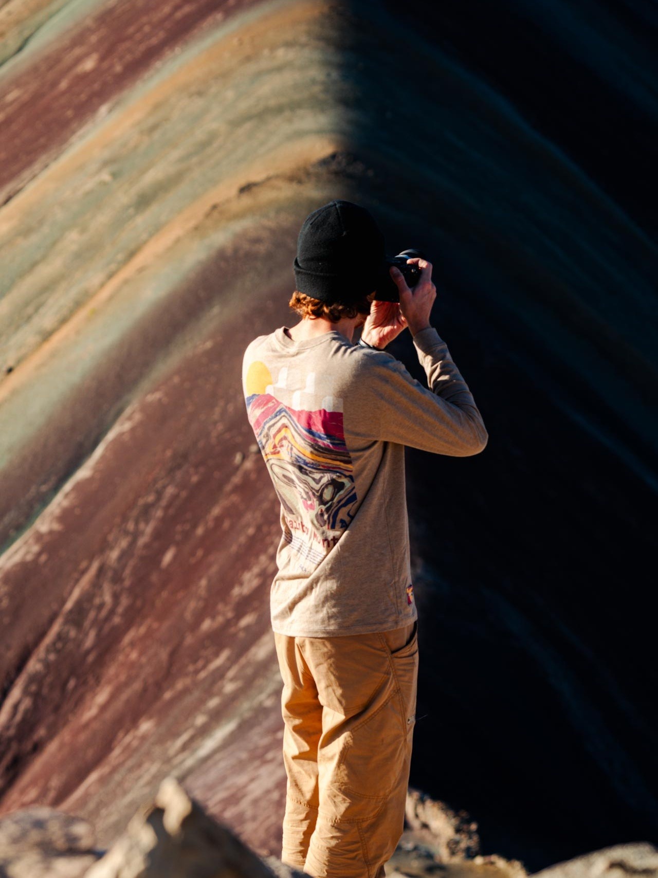 Rainbow mountain photography, in the morning